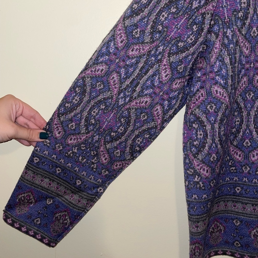 Pendleton 100% Merino Wool Purple Patterned Full … - image 3